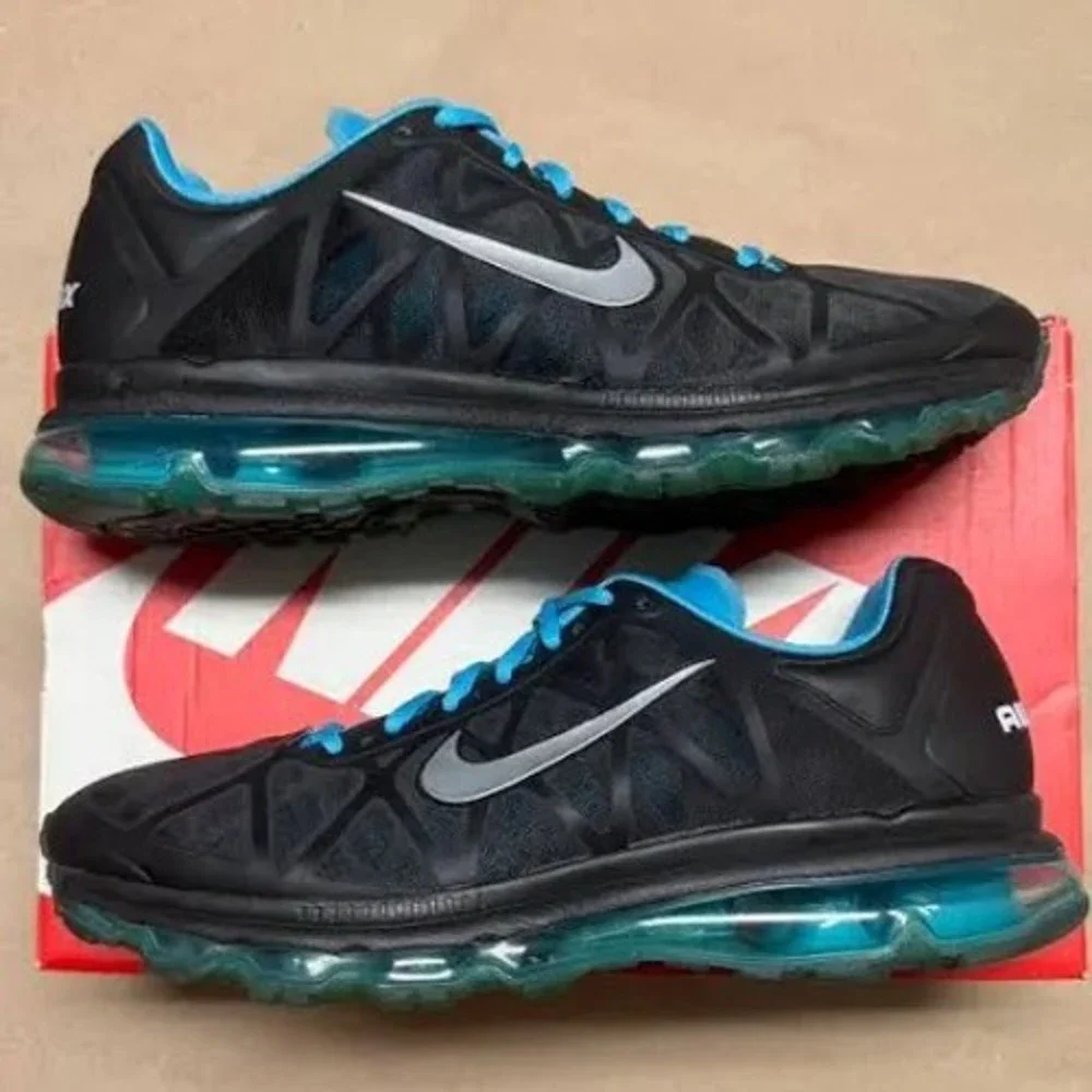 Nike Air Max 2009 Running Shoes Women 11 Grey Blue Good 354750-005 Retro Runner